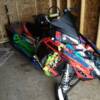 Our multi colour Bandit sled wrap on a PRO RMK