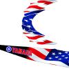 USA Patriot sled wrap for Yamaha Nytro. Tunnel side and exhaust area shown